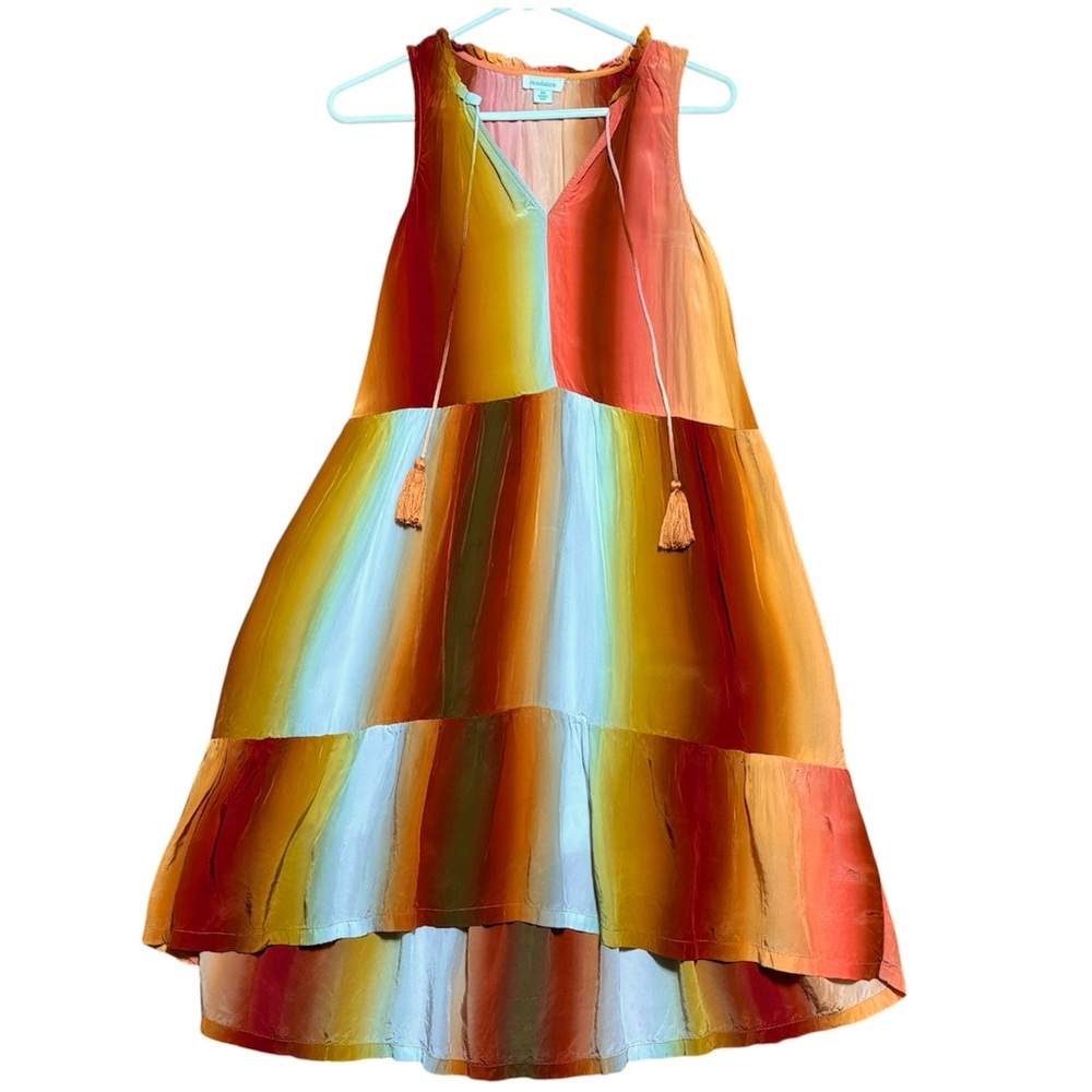 Sundance Zivah Viscose Satin Tiered Dress In Sz XS